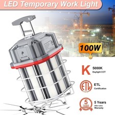 LED Temporary Work Light 100W (Equiv.400W) 5000K Jobsite Constraction Lighting