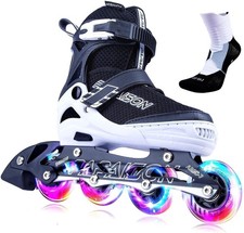 Patines en l nea ajustables para ni os y adultos con ruedas iluminadas, patines