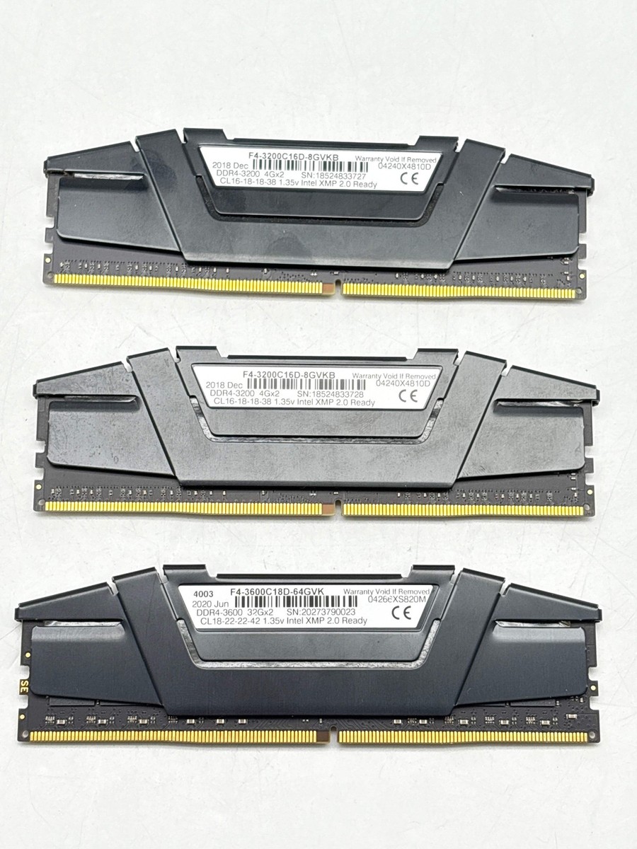 G.SKILL Ripjaws V DDR4 RAM 8GB (2x4GB) 3200 & 32GB 3600 Single
