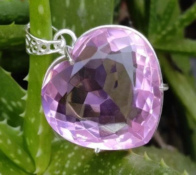 Natural Brazilian PINK Topaz Pendant Certified 75 Ct+ Heart Cut AG Gemstone