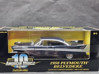Ertl American Muscle 1958 Plymouth Belvedere Barn Find 1:18 Blue