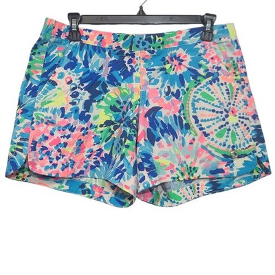 Lilly Pulitzer Ocean View Boardshort Dive In Blue Print Small GUC 5'' Inseam