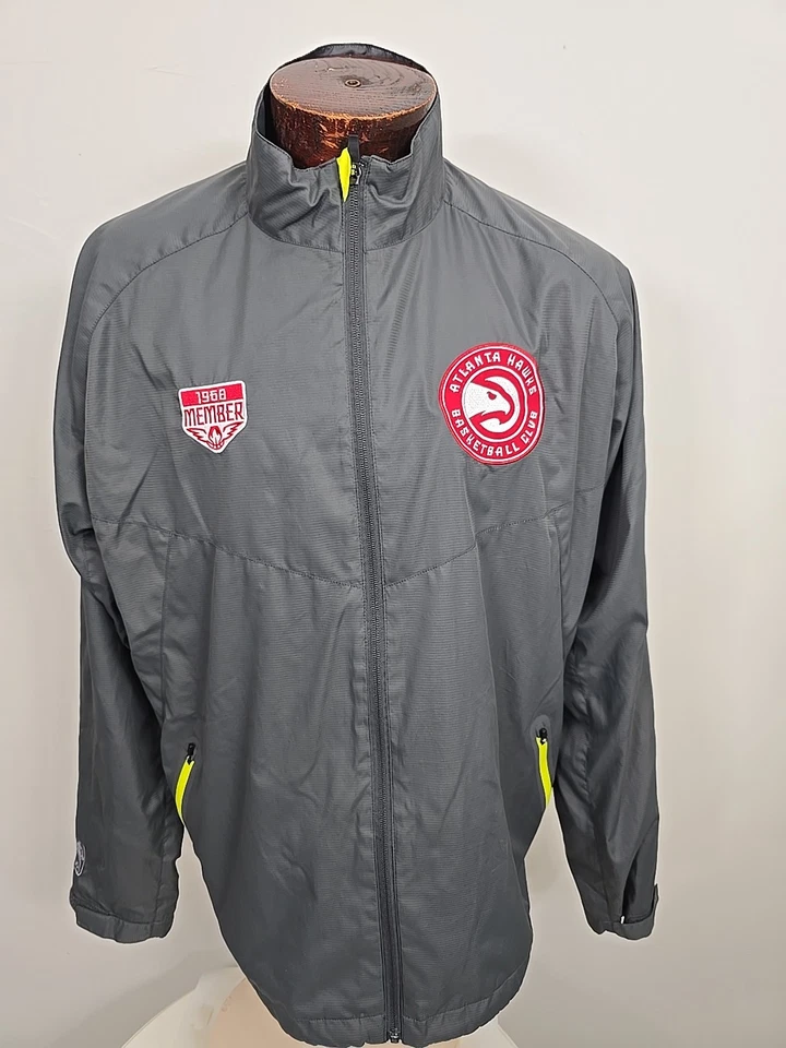Atlanta Hawks Mens Large Gray Red Neon Green Fullzip Jacket - Image 1 of 4