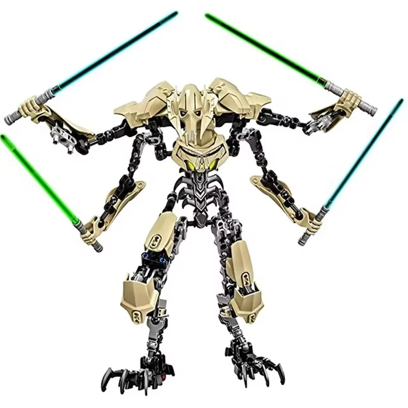 32cm Star General Grievous Action Figure with Lightsaber Building Blocks_Toy''
