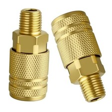 Air Compressor Quick Connect Fittings, 1/4 Inch NPT Brass 1/4" NPT M Style