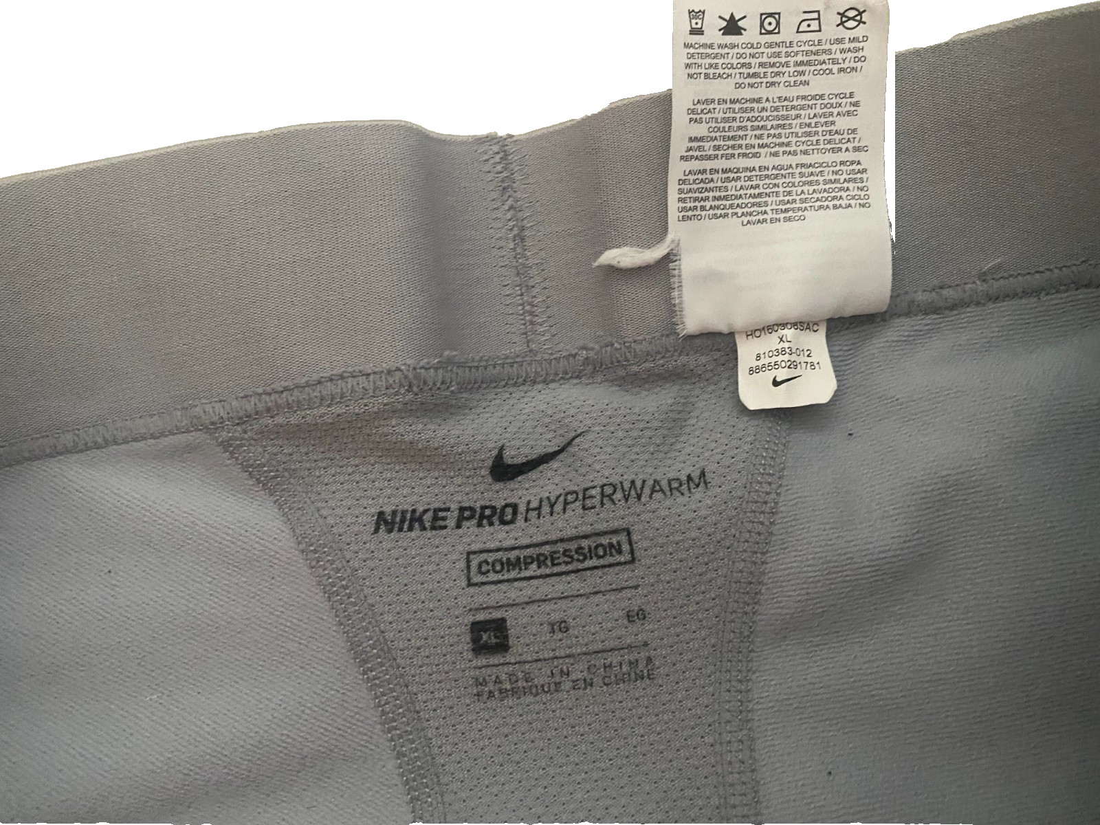 NIKE Pro HyperWarm Aeroloft Gray Compression Trai… - image 4