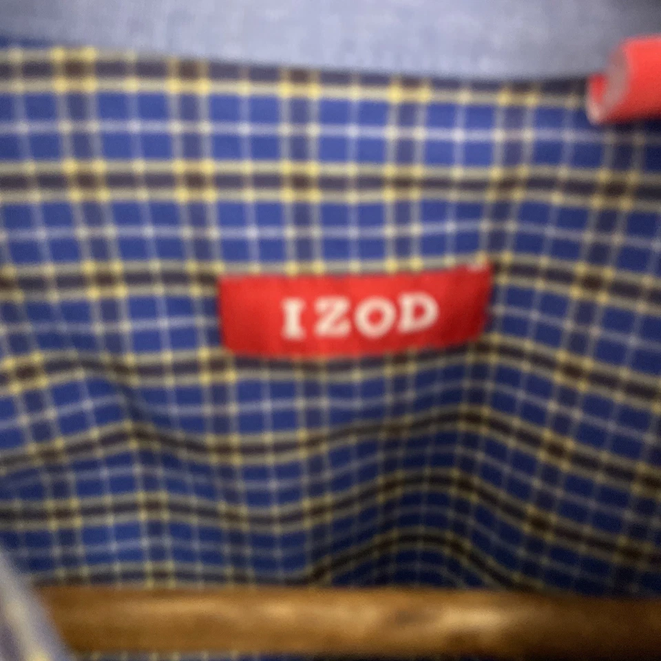 IZOD Shirt Mens LT Tall Large Blue Plaid Long Sleeve Button Down Casual Cotton - Image 3 of 4