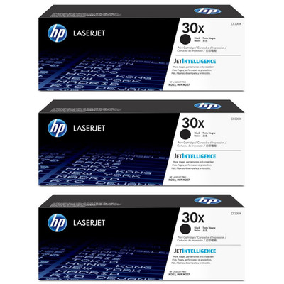 Compatible HP 30X CF230X Black Toner Cartridge 3 Pack High Yield New Closed Box 