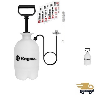 1 Gallon Hand Pump Kegerator Cleaning Kit with 10 Packs of No-Rinse Cleaner