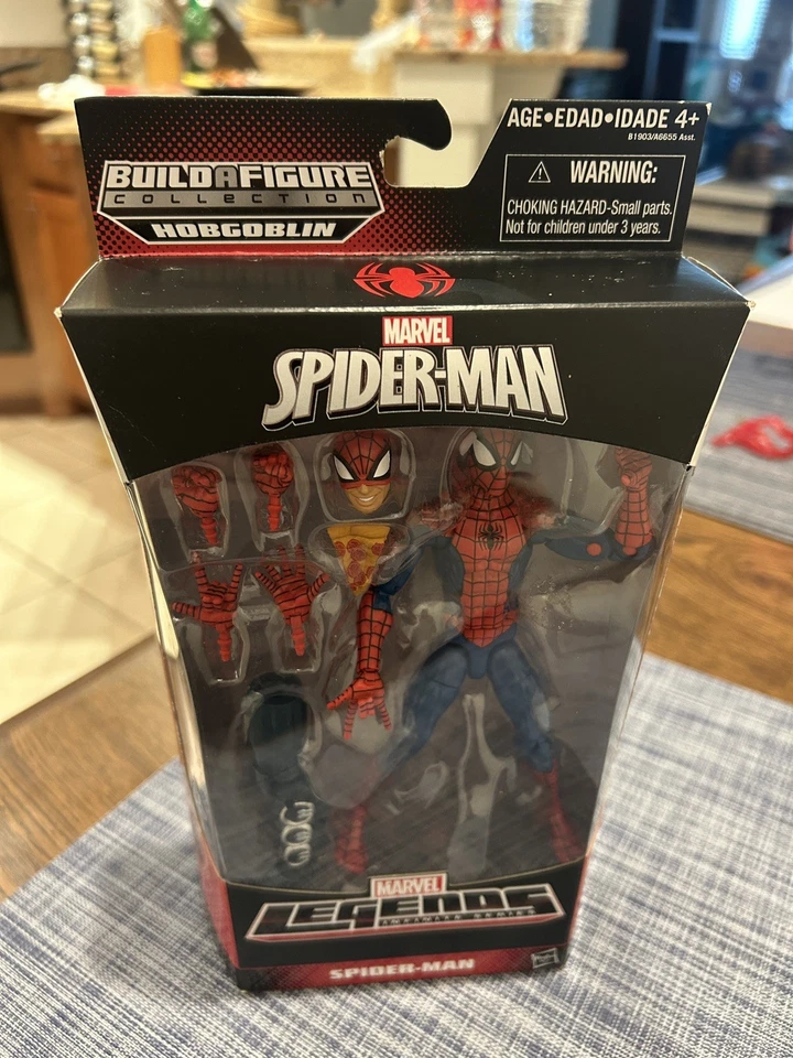 Figura Coleccionable Marvel Legends Pizza Spider-Man Completa con Pieza BAF Foto 2 de 3