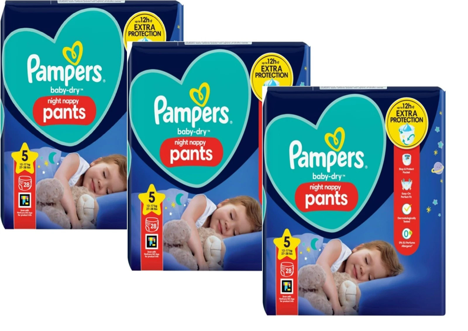 3X Pampers Baby-Dry Night Nappy Pants Size 5, 28 Night Nappies, 12kg-17kg
Opens in a new window or t