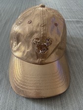 Disney Parks Mickey Mouse Rose Gold Sequin Adult Baseball Cap Hat Adjustable