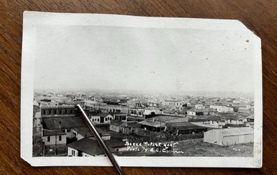 Antique Poplar Montana Aerial Bird's Eye View Scene Photo by Corbin RPPC