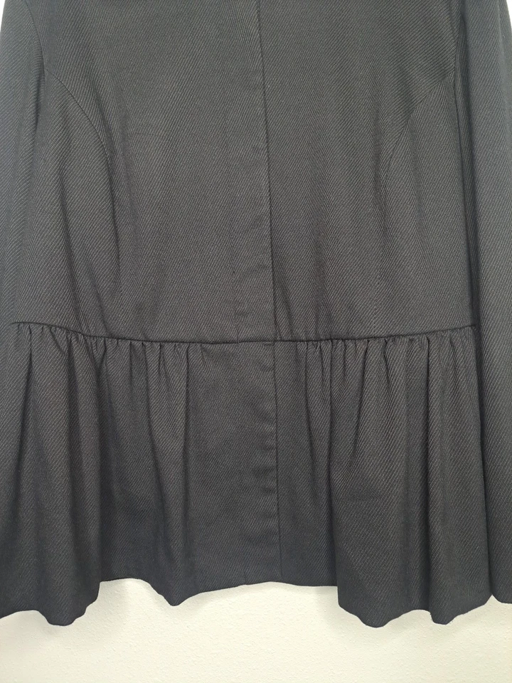 Jaqueta Blazer Sejour Feminina Tamanho 16W Plus Preta Detalhe de Babado Cintura Longa Slv - Imagem 4 de 4