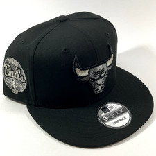 New Era Chicago Bulls Exclusive Black Metallic Titanium 9FIFTY Snapback Hat Cap