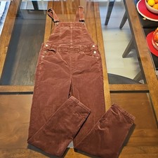We the Free People Overalls Women's Sz 29 Merlot Corduroy Jumper Bib Stretch EUC