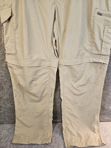 Columbia Omni-Shade Mens 38x30 Convertible Pants Khaki Cargo Hiking Belted - Picture 4 of 16