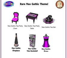Webkinz Classic NEO GOTHIC Rare Theme Choose One Virtual Item 