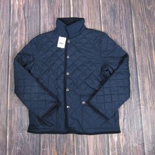 Crewcuts Quilted Jacket Youth Medium Navy Snap Front BJ374 Recycled Polyester