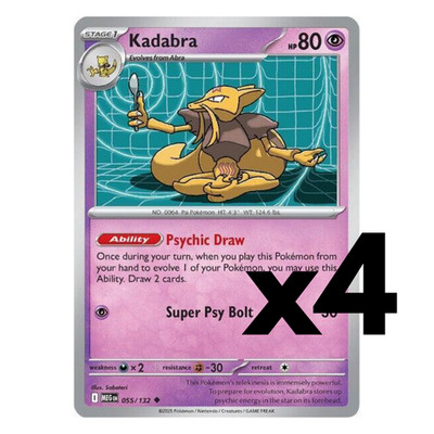 4x Kadabra - 055/132 - ME01: Mega Evolution (MEG) Pokemon Playset x4