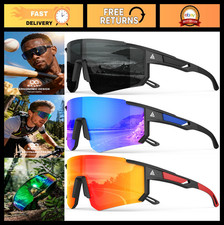 Polarized UV400 Sports Sunglasses for Men - Wrap Around Cycling  Running Glasse