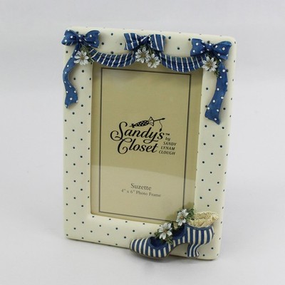 Sandy's Closet By Sandy Lynam Clough White/Blue Suzette 4'' x 6'' Photo Frame 1999