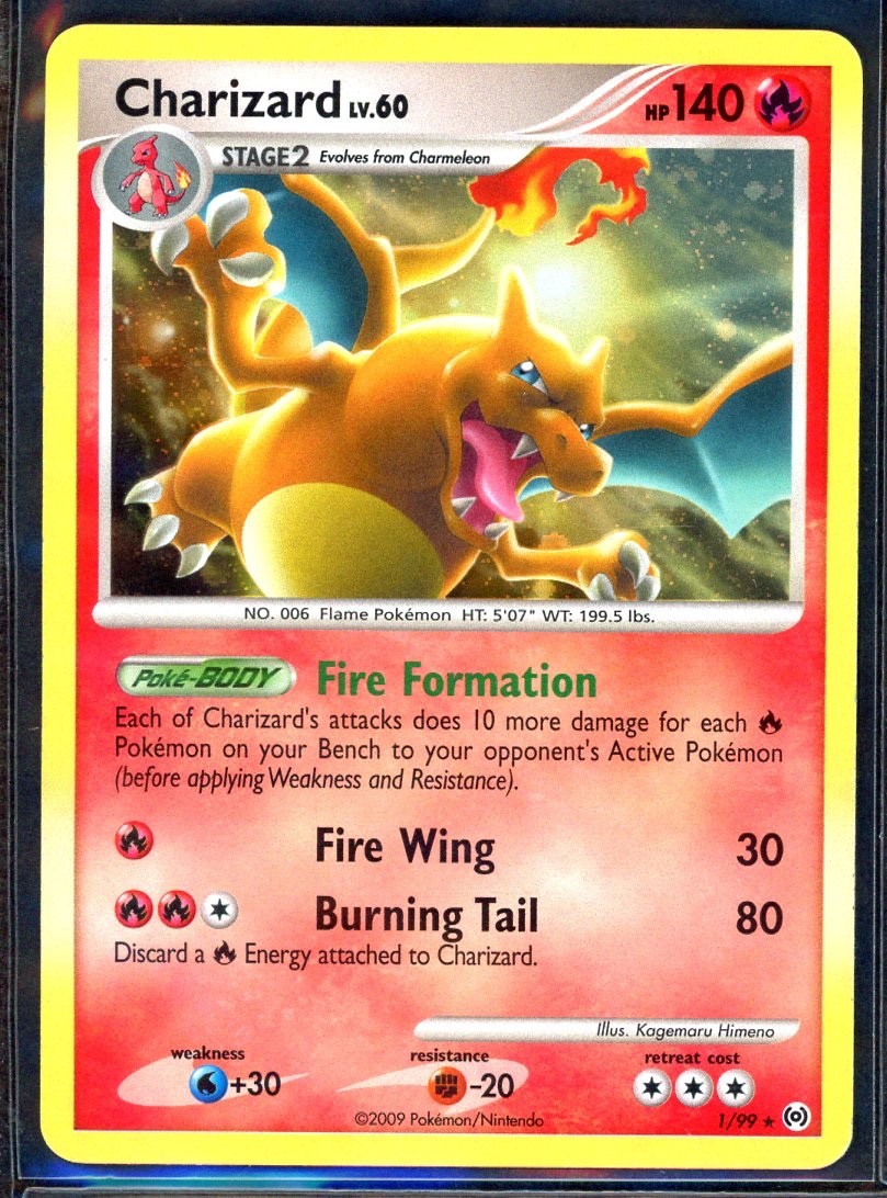 Pokemon Cards - Charizard Lv.60 1/99 - Platinum Arceus - Near Mint