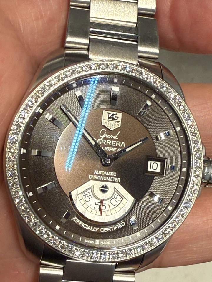 Tag Heuer Grand Carrera Diamonds Bezel Calibre 6 New (3719) - Image 3 of 4