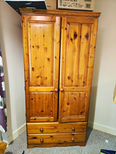 Solid Wood 2 Door Freestanding Wardrobe, And Chest Of Drawers