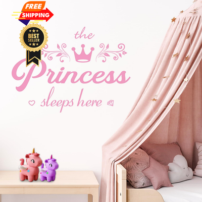 #ad #ad STNRST IN Princess Wall Decals Pink Crown Stickers for 18*13 in $13.99