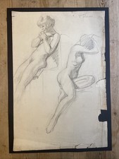 Antique Art Deco Original Signed 1910/1920s Nude Life Model Figure Female