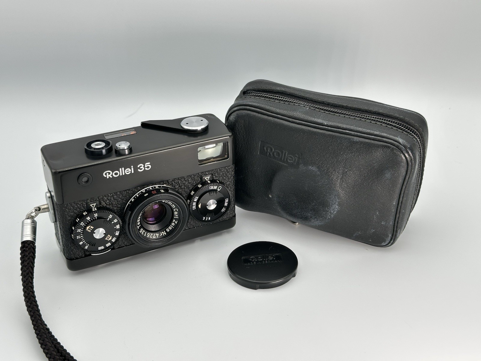 Rollei 35 Tessar 40mm f3.5 Lens Film Camera Black From GERMANY - Works, Pls Read