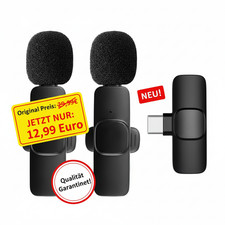 Wireless Lavalier Mikrofon für iPhone Android USB-C Mini Clip Mic Vlog TikTok