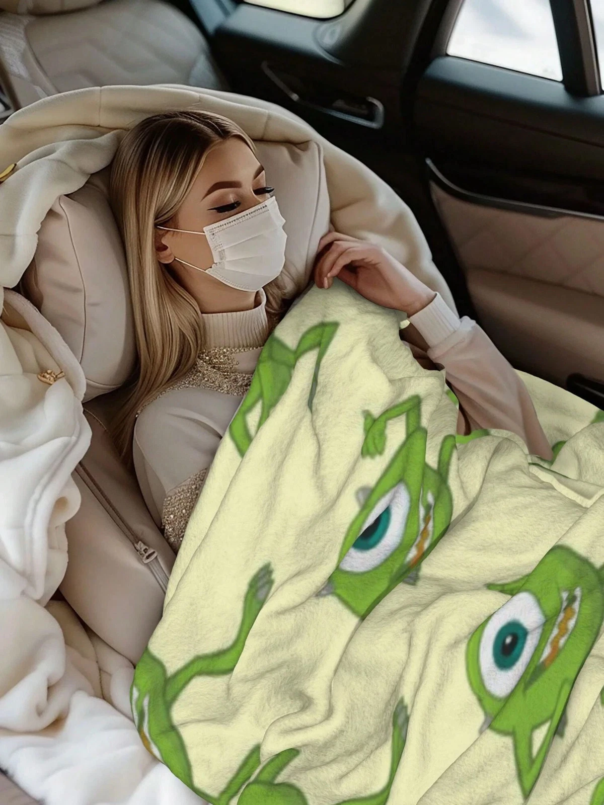 Disney Mike Wazowski Fleece Blanket Cozy 2