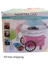 Nostalgia Cotton Candy Maker 450W Pink Retro Design Easy to Use 10-Functions