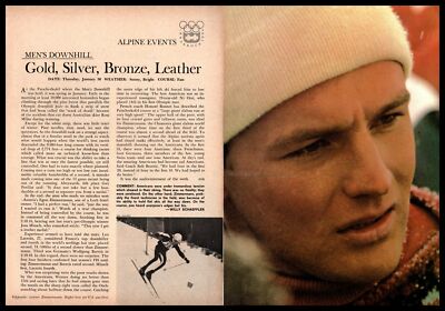 1964 Innsbruck Austria Olympic Mens Downhill Race Photos 2-Page Article Print Ad
