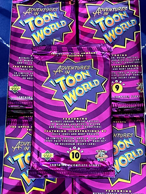 1993 UPPER DECK ADVENTURES IN TOON WORLD (Looney Tunes) PACK 10 Cards JORDAN OVP