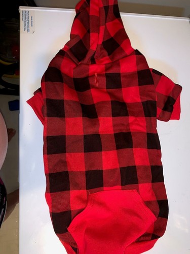 red and black plaid dog sweater