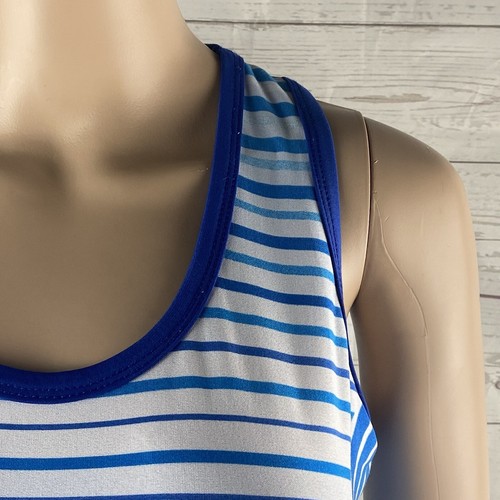 Calvin Klein Maxi Dress Women's Size 6 Blue Striped Racerback Long Casual Summer - Picture 4 of 12