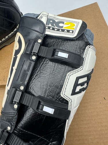 Vintage MX Motocross Boots AXO RC 2 Made Italy 90s Wht Black Mens 9 AU *NOS READ - Picture 7 of 24
