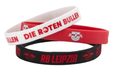 RB Leipzig Armband 3er Set - rot, weiß und schwarz - Silikon Band RBL