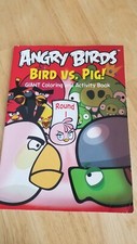 RARE ANGRY BIRDS Bird vs. Pig Giant Coloring  Activity Book KIDS' Unused U.S.