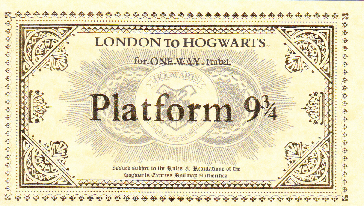 Harry Potter: Gran billete Hogwarts Express "Plataforma 9 3/4"