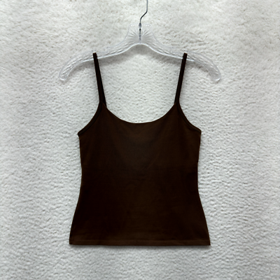 Y2K Vintage Camisole Tank Top Small Brown Stretch Built-in-Bra