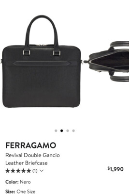 NEW SALVATORE FERRAGAMO Revival Men's 726542 Black Briefcase