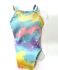 1990 BARBIE 9601 BATH TIME FUN SWIMSUIT BEACHWEAR BATHING SUIT BLUE PINK PASTEL