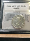 1959  Coin Mart Graded Canadian, ¢25 Cent, **PL-64 Cameo**
