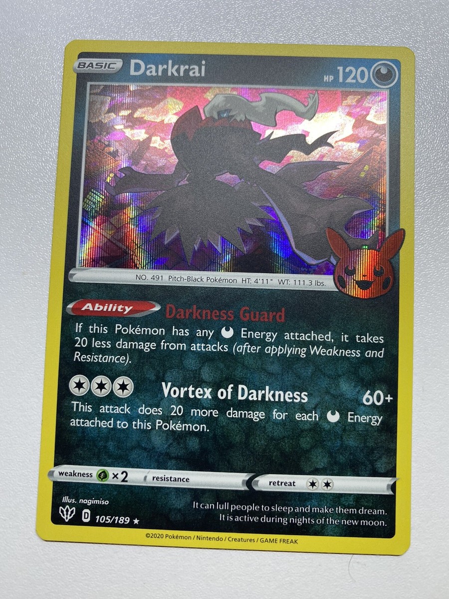 darkrai pokemon card holographic halloween How common is in Trick or Trade booster? I pulled 6 of them. : r/PokemonTCG placed immediately into protective sleeves Darkrai 105/189 Trick or Trade