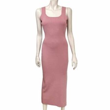 Womens Lucca Small Pink Midi Dress Viscose Nylon Bodycon
