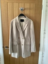 Bnwt Massimo Dutti Beige Suede Blazer Jacket Size M